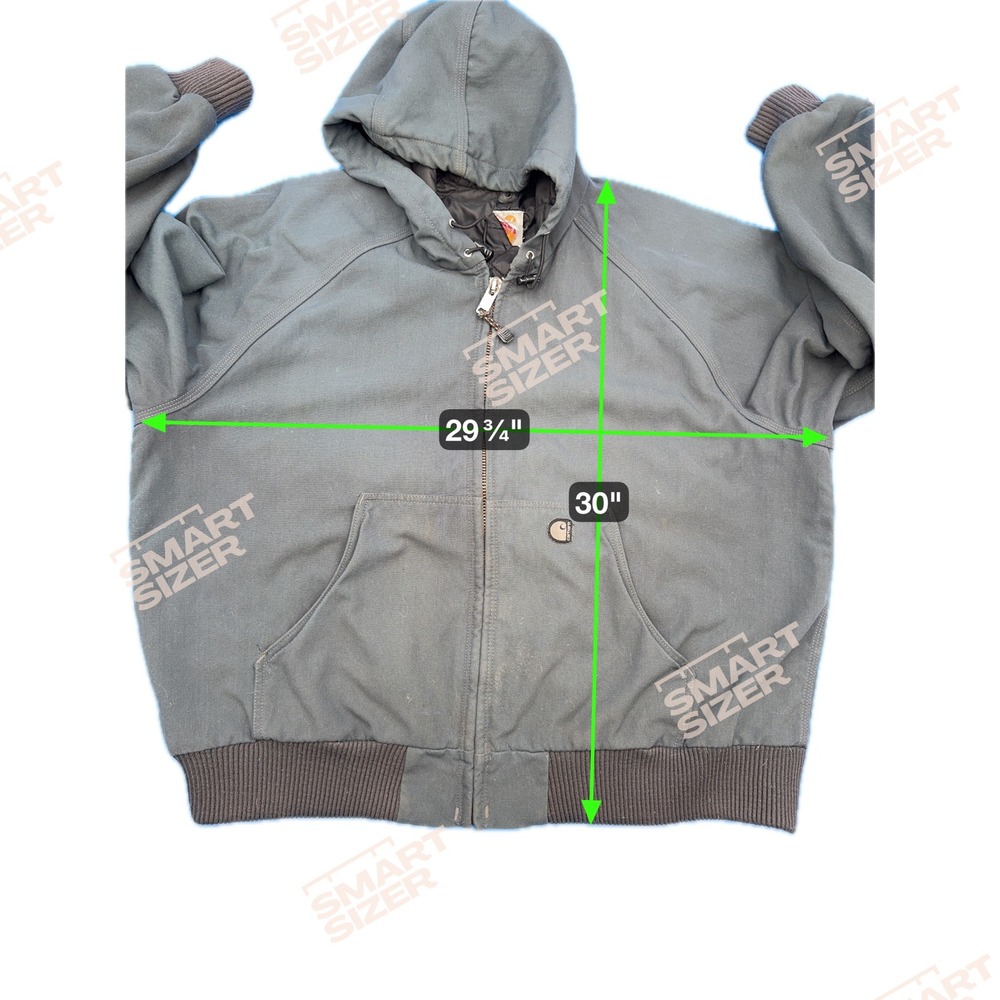 Vtg 90s Carhartt J140 Charcoal Grey Active Jacket 2XL Made in USA Red Script Tag - Picture 9 of 10